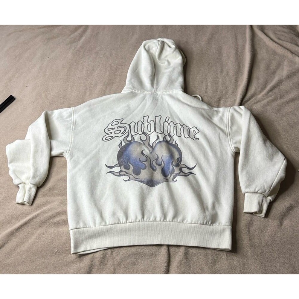 Sublime Fire Heart White Jacket Size S Women’s 2024